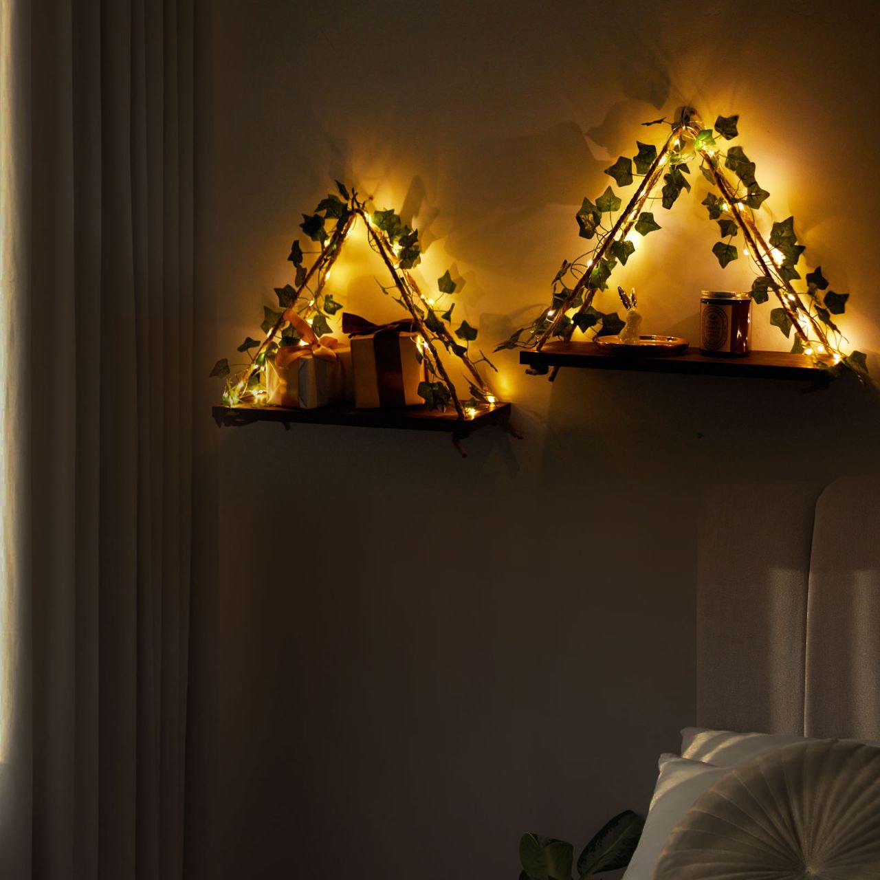 رف حائط ديكوري بإضاءة نباتية LED - الصورة 4