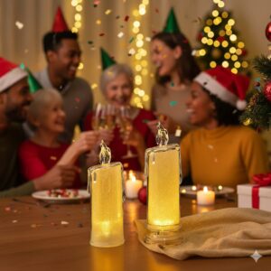 شموع جليتر ليد زجاجية ✨